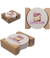 Round Absorbent Stone Coaster Set