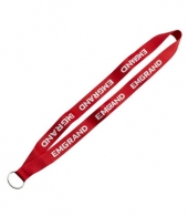 3/4" Polyester Lanyard with Sewn Silver Metal Split-Ring