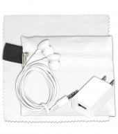 Tech Travel Accessory Kit with Microfiber Cleaning Cloth