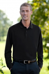 Vansport Omega Long Sleeve Solid Mesh Tech Polo