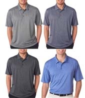 UltraClub Adult Cool & Dry Elite Micro-Poly Heathered Polo