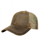 Faux Leathered Poly/Cotton Camo Cap