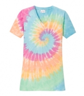 Port & Company® Ladies Tie-Dye V-Neck Tee