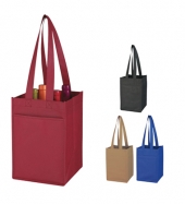 Non-Woven 4 Bottle Wine Tote Bag