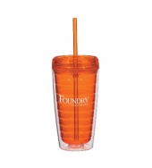 Econo 16 oz. Double Wall Tumbler With Lid & Straw