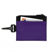 ID Holder with Zipper Wallet and Plastic Carabiner