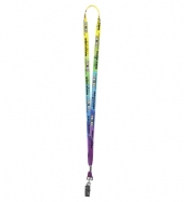 1/2" Textured Polyester Multi-Color Sublimation Lanyard