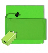 Mobile Tech Wall Charger Kit in Microfiber Cinch Pouch