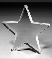 1/2" Star Acrylic Paperweight - 5” X 5” X 1/2”