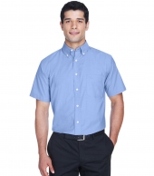 Harriton Men's Short-Sleeve Oxford with Stain-Release