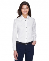 Harriton Ladies' Easy Blend™ Long-Sleeve Twill Shirt with Stain-R