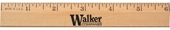 6" Clear Lacquer Beveled Wood Ruler