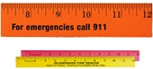 12" Fluorescent Wood Ruler - English Scale