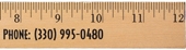 12" Clear Lacquer Wood Ruler - English Scale