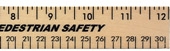 12" Clear Lacquer Wood Ruler - English & Metric Scale