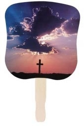 Stock Design Hand Fan - Cross
