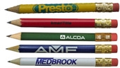Round Golf Pencil with Erasers