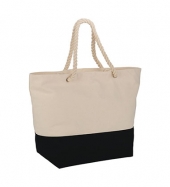 Zippered 12oz Cotton Canvas Rope Tote