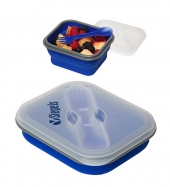 Collapsible Silicone Lunch Box with Fork & Spoon