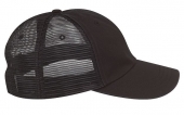 Black Garment Washed Cap With Mesh Back