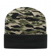 Vintage Tiger Camouflage Knit with Solid Cuff