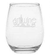 12 oz. Stemless Wine Glass - Deep Etched