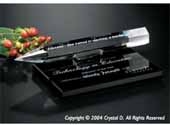 Pencil Award on Black Glass Base 8" W