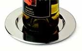 Pratique Set of 4 Polished Stainless Steel Wine Bottle Coasters