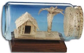 Business Card Sculpture - Palm Tree & Hut