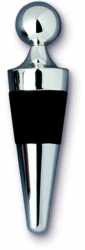 Conical Bottle Stopper w/Silver Plated Round Knob Top