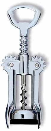 Chrome Plated Wing Corkscrew w/Auger Worm