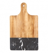 Black Marble and Wood Cutting Board