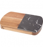 Black Marble Cheese Board Set with Knives