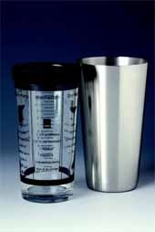 25 Oz. Stainless Steel Shell Boston Shaker Set w/Recipe Glass