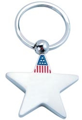 Metal American Flag Key Chain