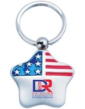 Metal American Flag Key Chain