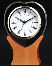 Heart On Wood Alarm Clock