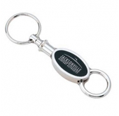Oval detachable metal key chain