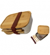 Sophisticate Stainless & Bamboo Bento Box