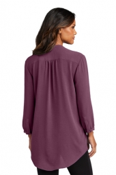 Port Authority® Ladies 3/4-Sleeve Textured Crepe Tunic