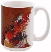 15 Oz Full Color White Stoneware Magna Mug